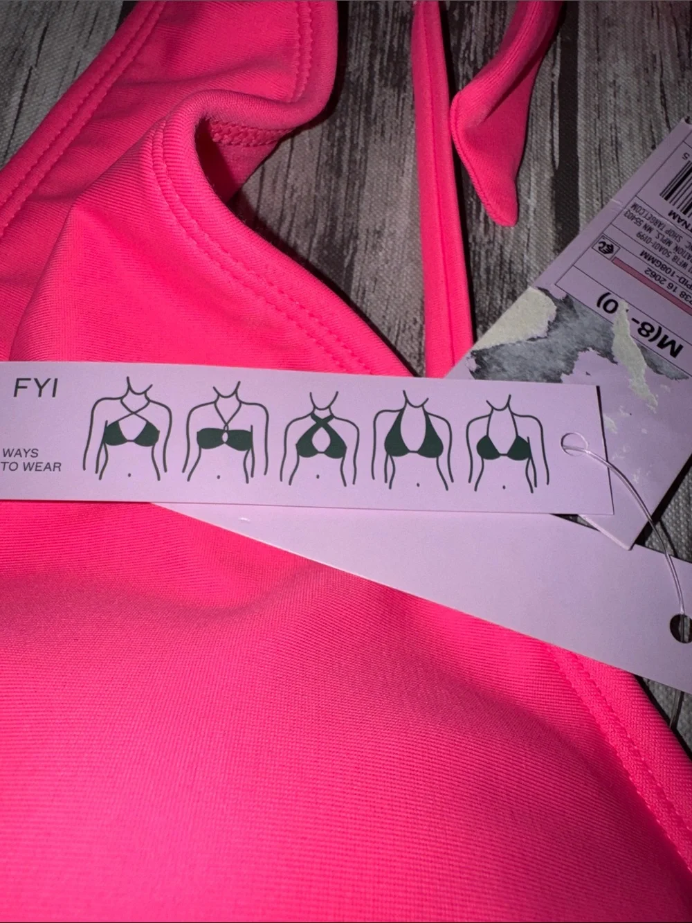 Wild Fable Women's Neon Pink Halter Bikini Top